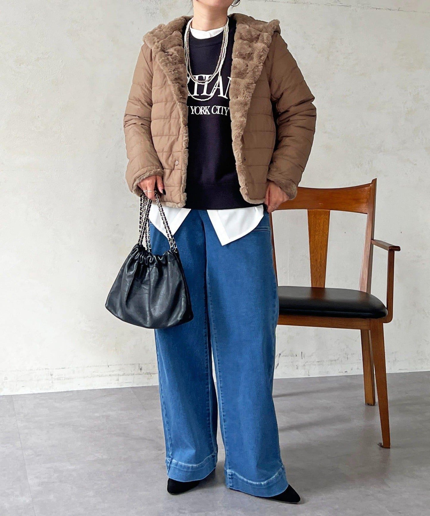 可雙面穿仿皮草夾克