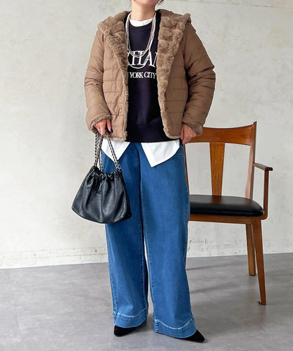 可雙面穿仿皮草夾克