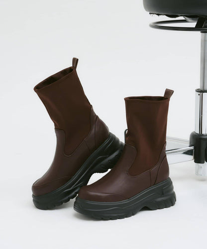 【yomo企畫】彈力厚底中筒靴