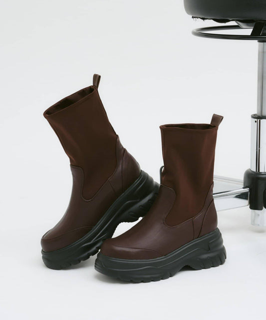 【yomo企畫】彈力厚底中筒靴