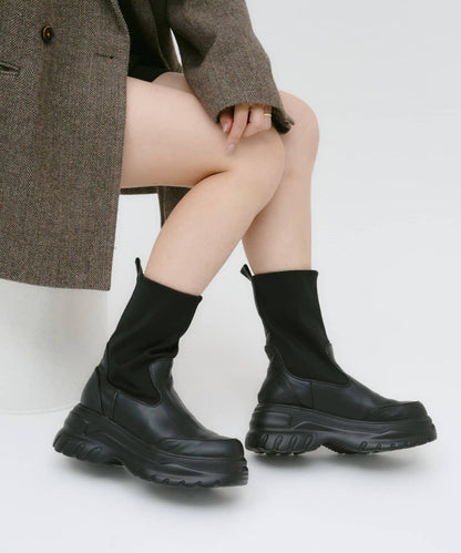 【yomo企畫】彈力厚底中筒靴