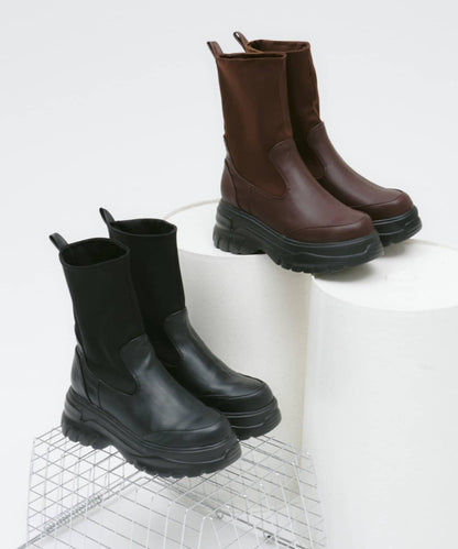 【yomo企畫】彈力厚底中筒靴