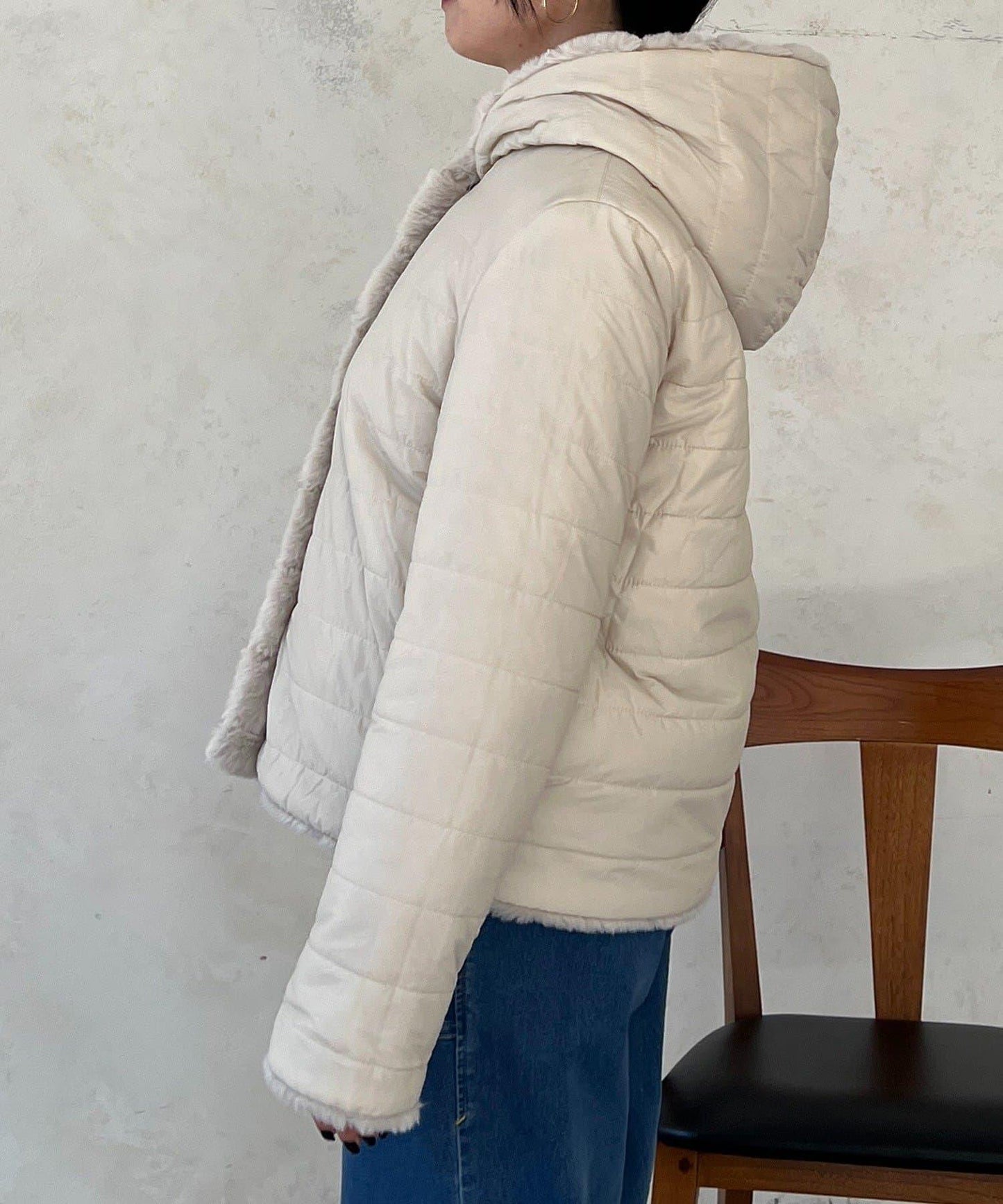 可雙面穿仿皮草夾克