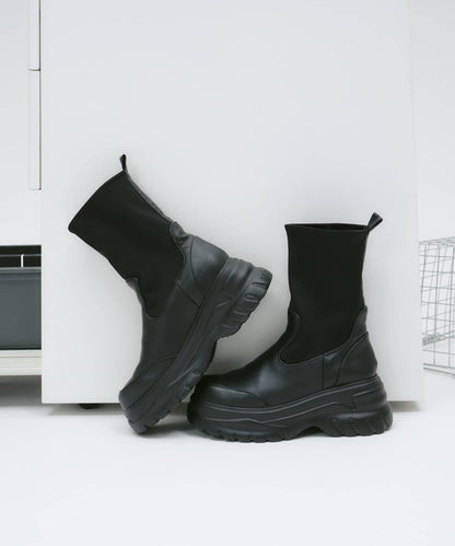 【yomo企畫】彈力厚底中筒靴