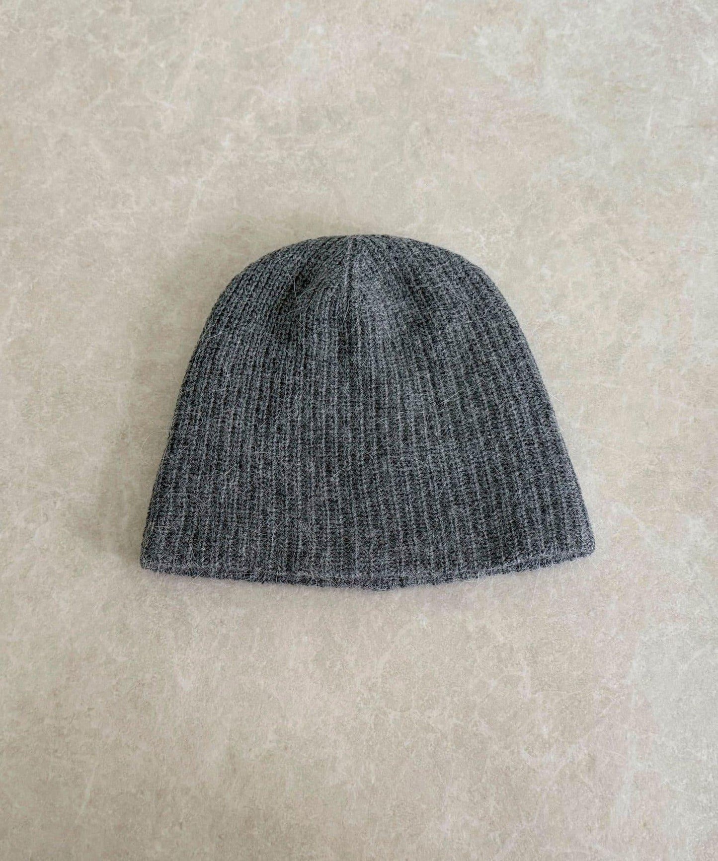 安哥拉羊毛混紡羅紋針織帽