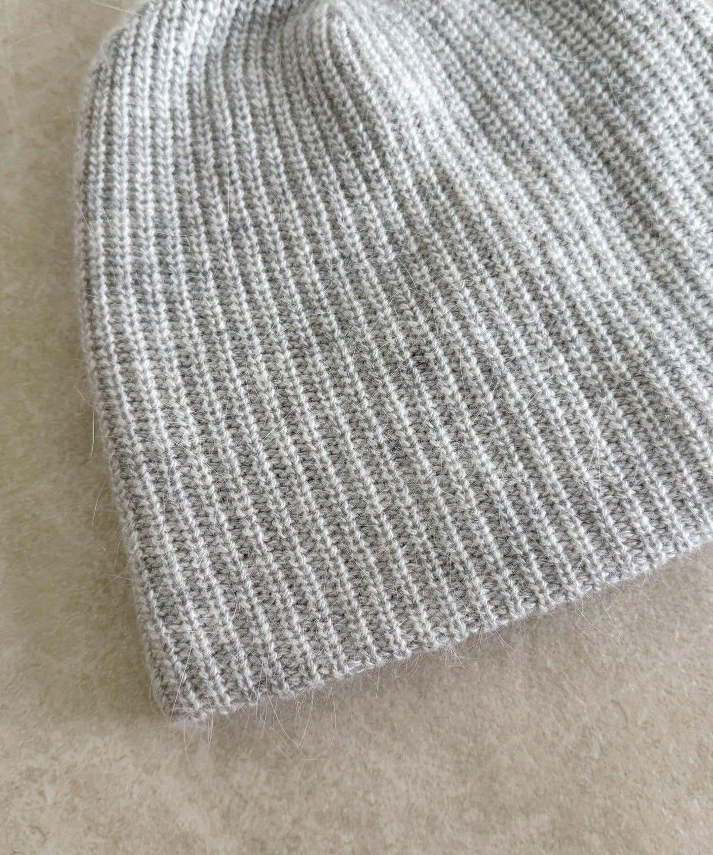 安哥拉羊毛混紡羅紋針織帽