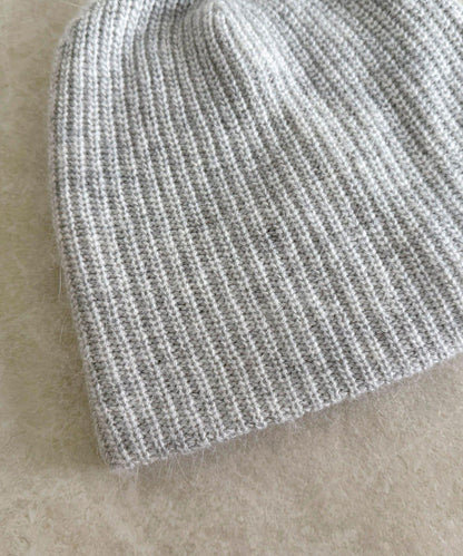 安哥拉羊毛混紡羅紋針織帽