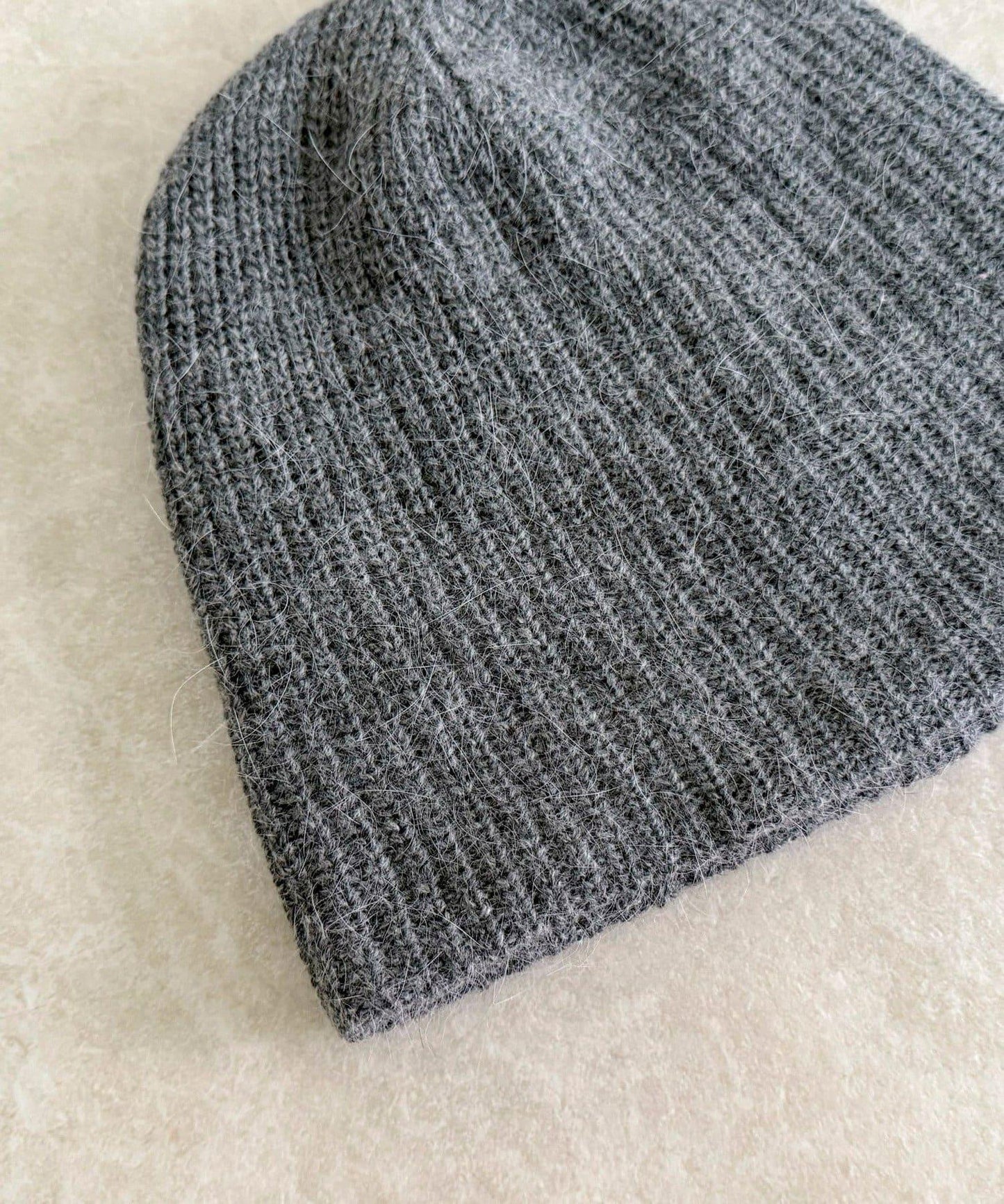 安哥拉羊毛混紡羅紋針織帽