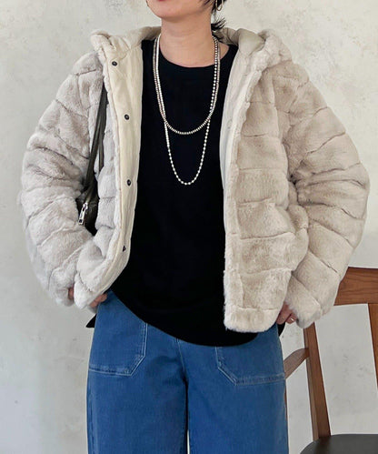 可雙面穿仿皮草夾克