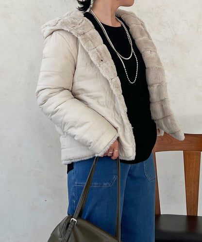 可雙面穿仿皮草夾克