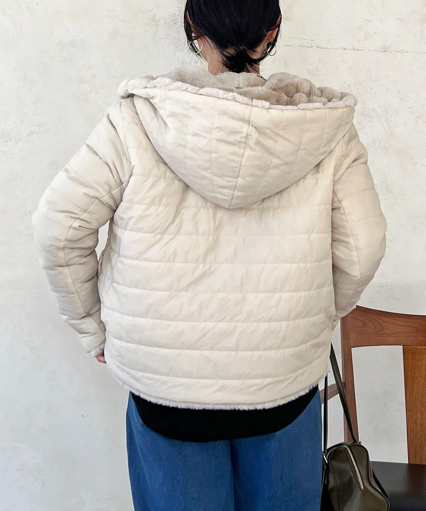 可雙面穿仿皮草夾克