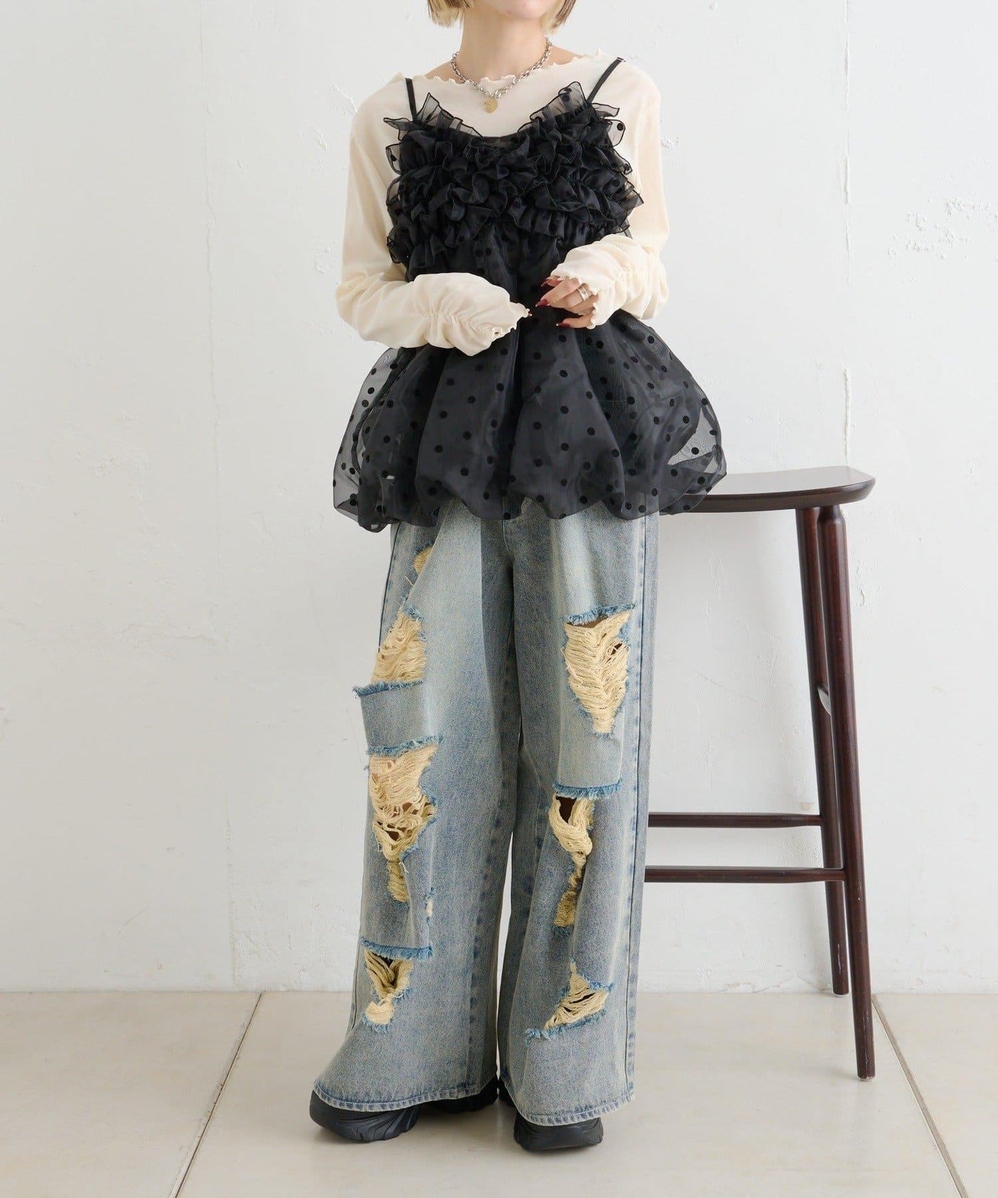 【w closet】破洞做舊牛仔褲