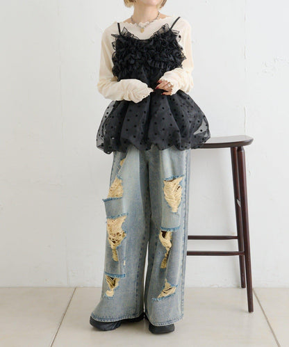 【w closet】破洞做舊牛仔褲