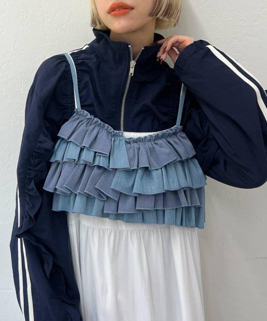 【w closet】荷葉邊吊帶背心