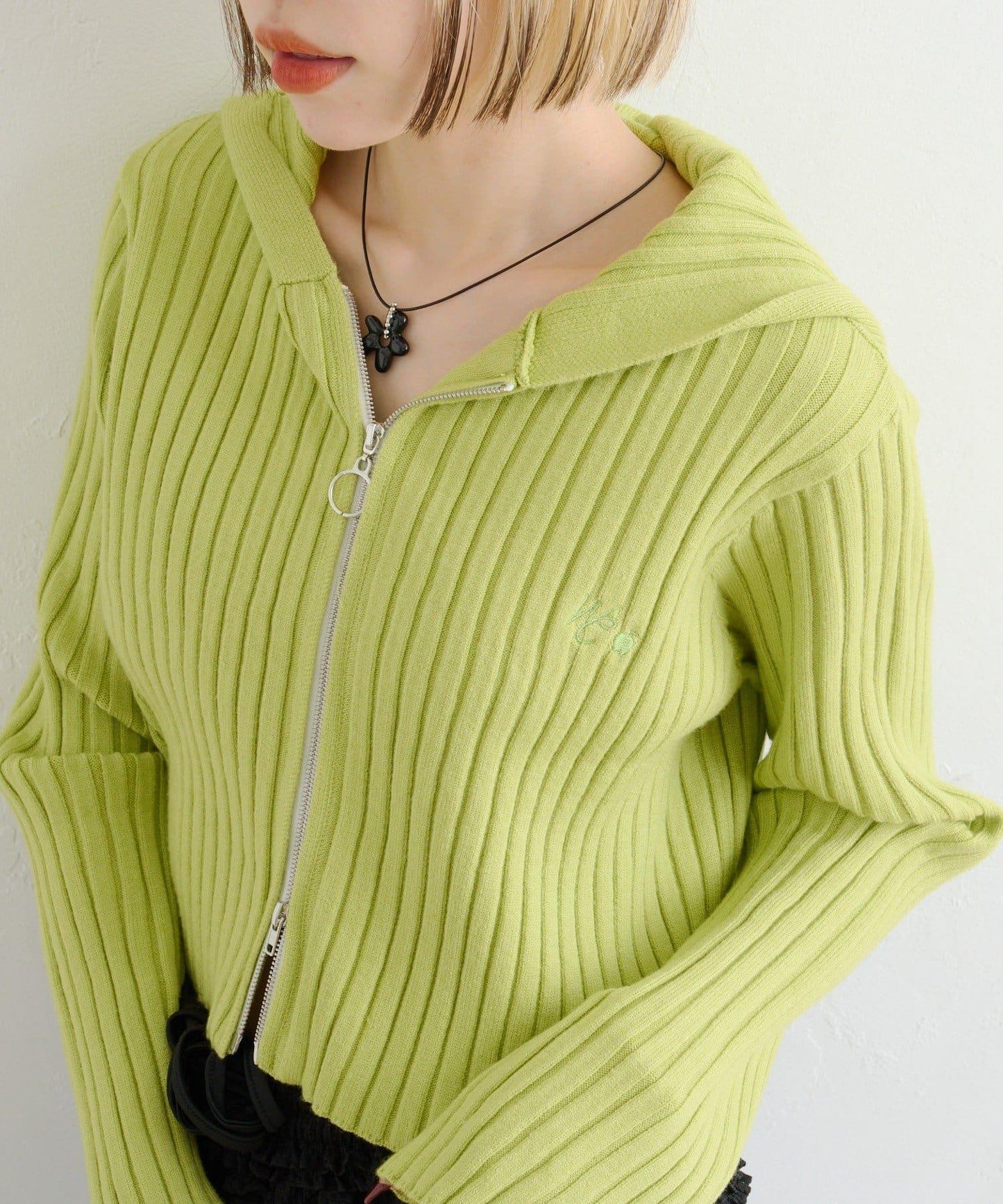 【w closet】WZIP連帽針織衫