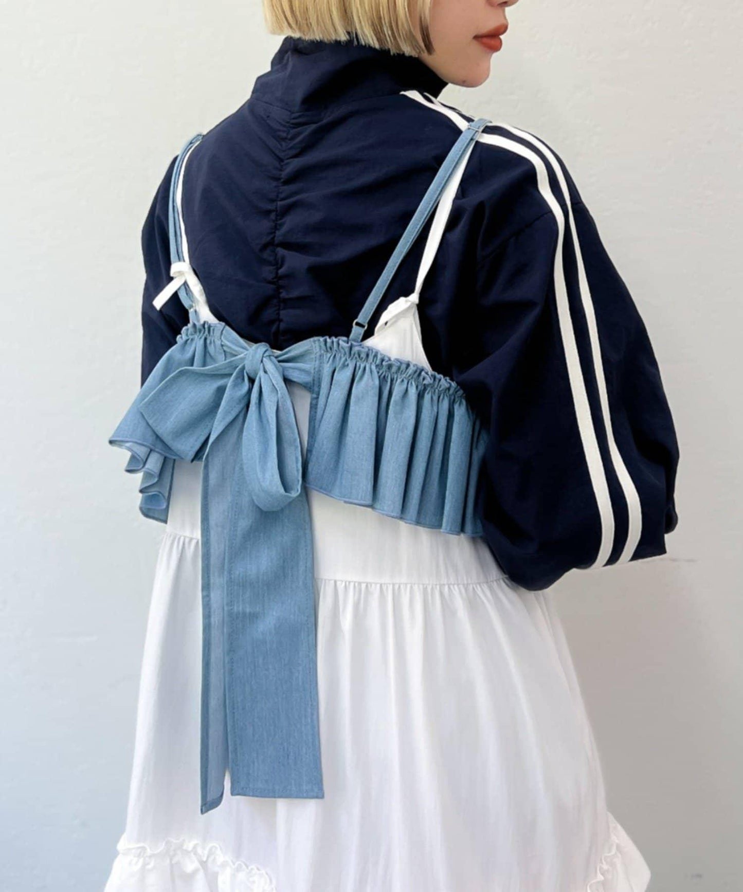 【w closet】荷葉邊吊帶背心