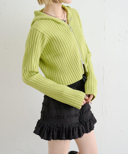 【w closet】WZIP連帽針織衫