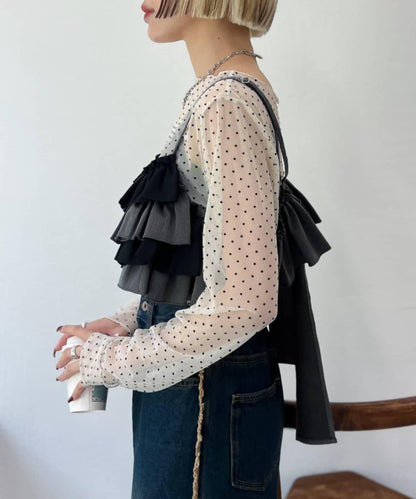 【w closet】荷葉邊吊帶背心