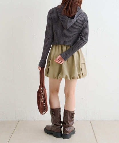 【w closet】WZIP連帽針織衫