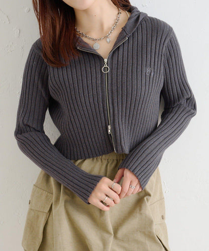 【w closet】WZIP連帽針織衫