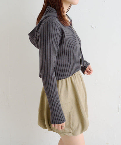 【w closet】WZIP連帽針織衫