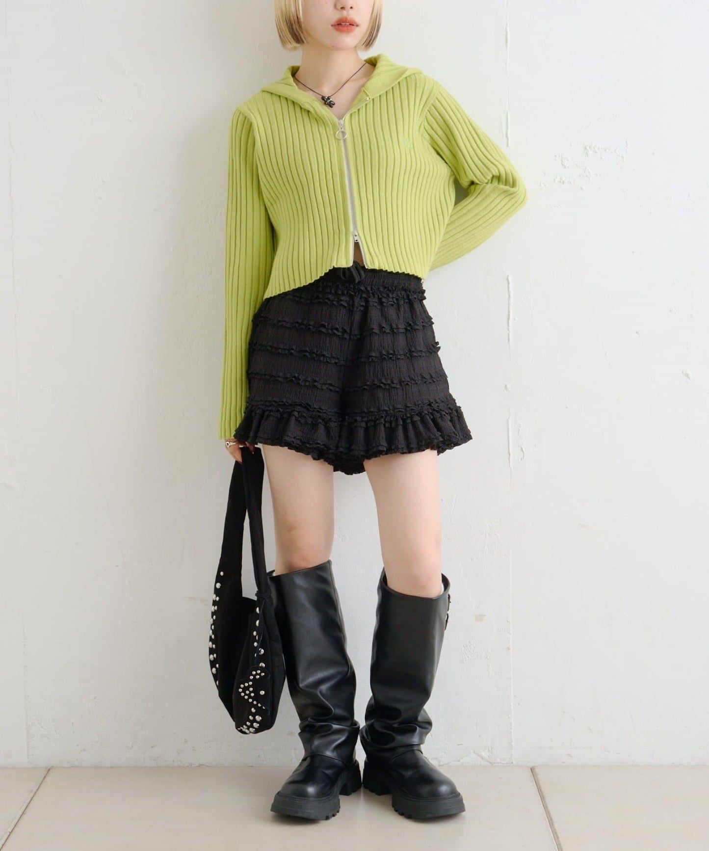 【w closet】WZIP連帽針織衫