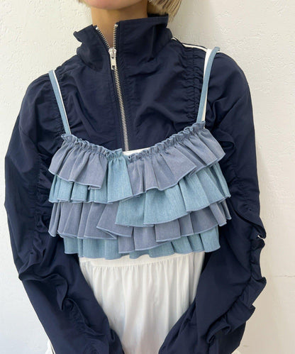 【w closet】荷葉邊吊帶背心