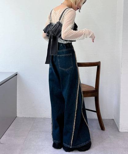 【w closet】荷葉邊吊帶背心