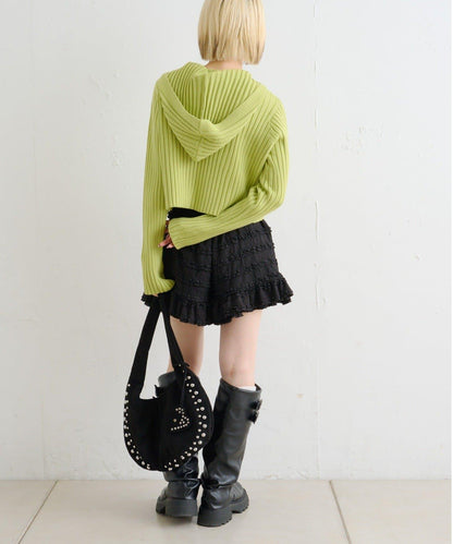 【w closet】WZIP連帽針織衫