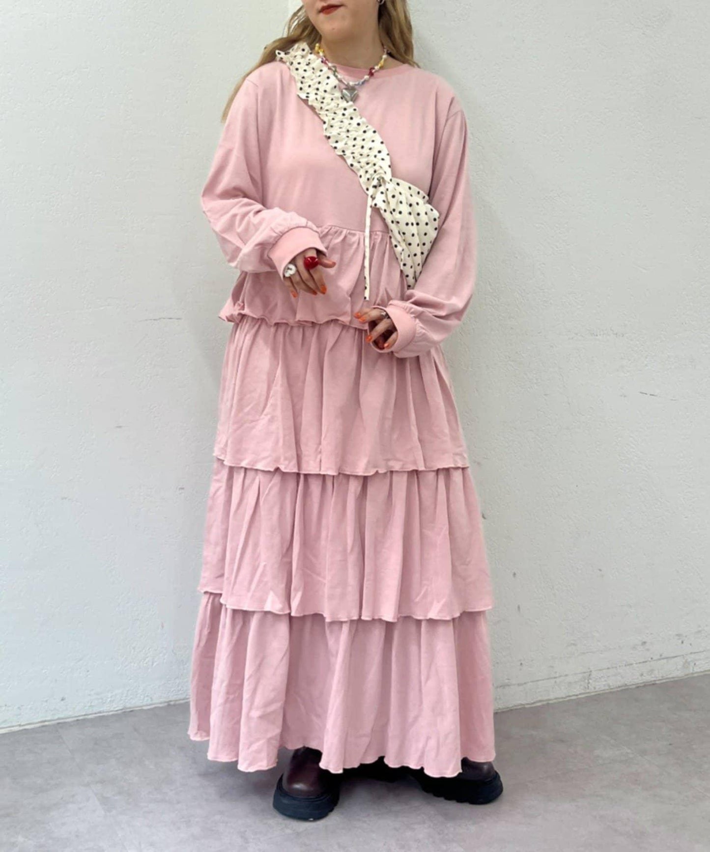 【w closet】層疊剪裁連衣裙