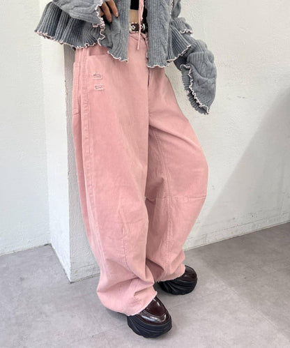 【w closet】燈芯絨破洞褲