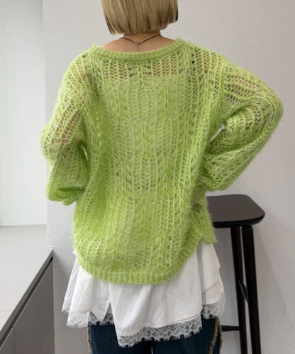 【w closet】透視亮絲針織衫