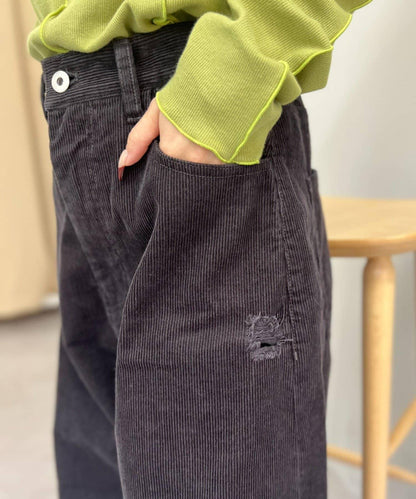 【w closet】燈芯絨破洞褲