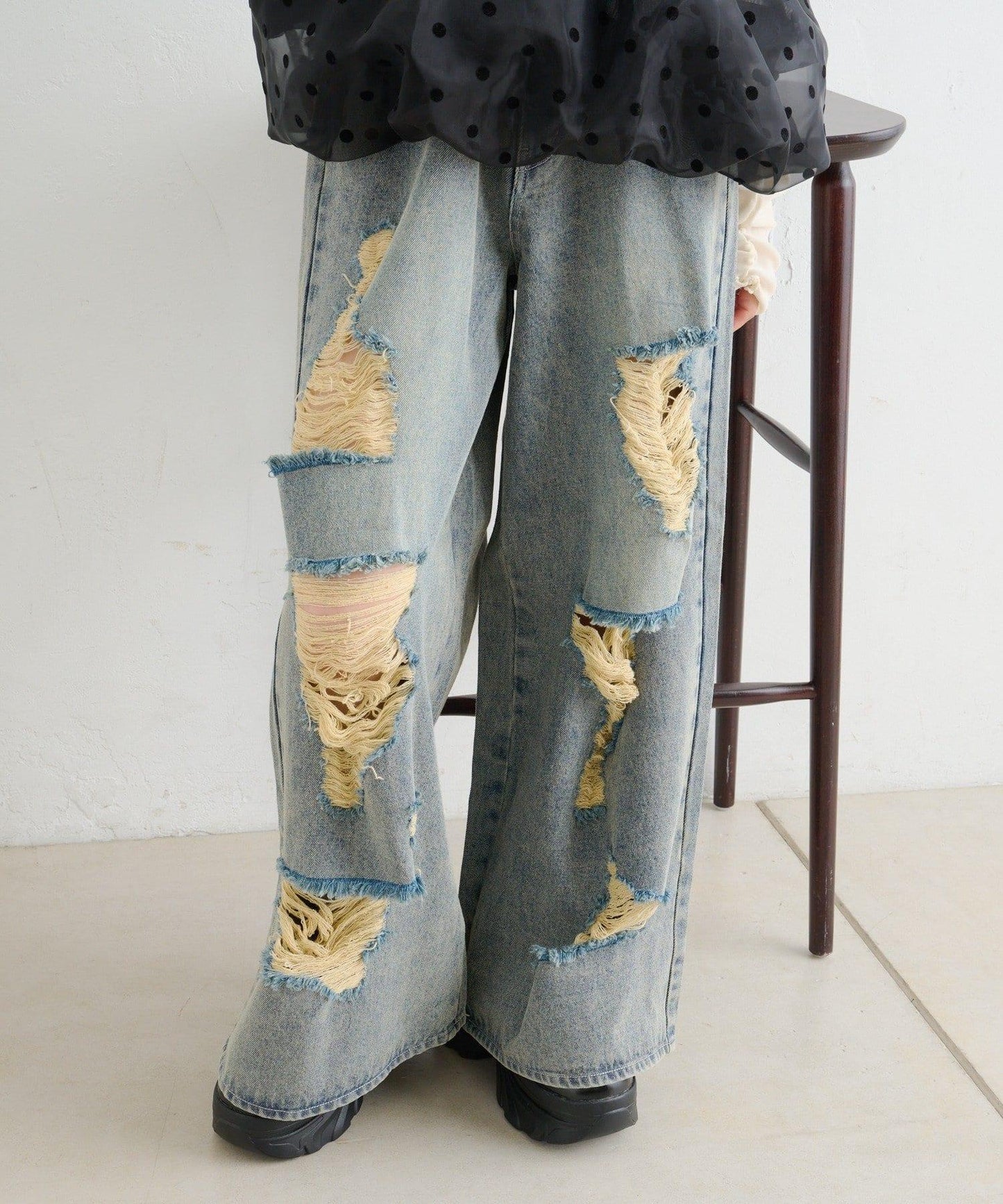 【w closet】破洞做舊牛仔褲