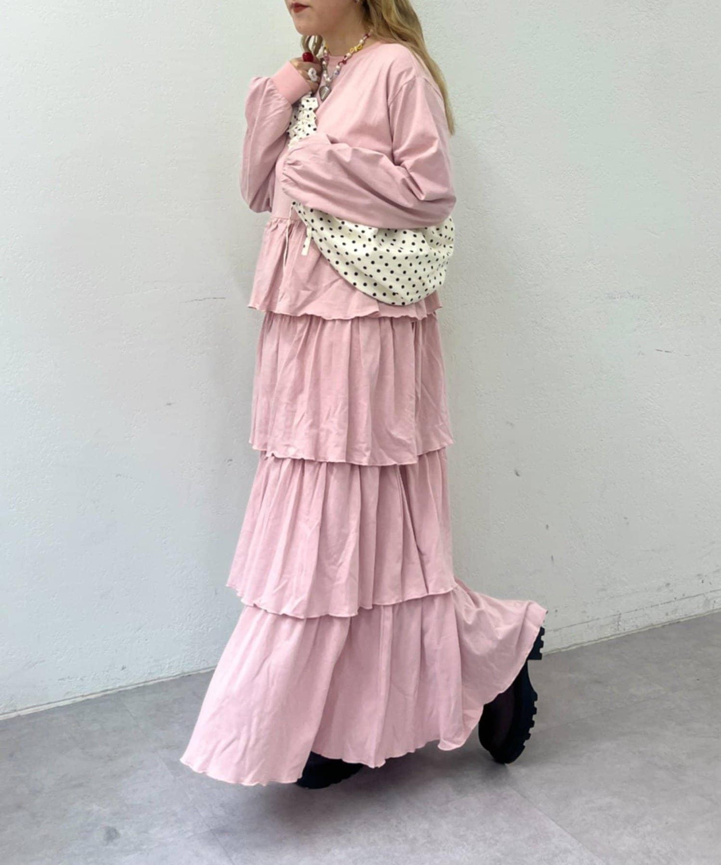 【w closet】層疊剪裁連衣裙