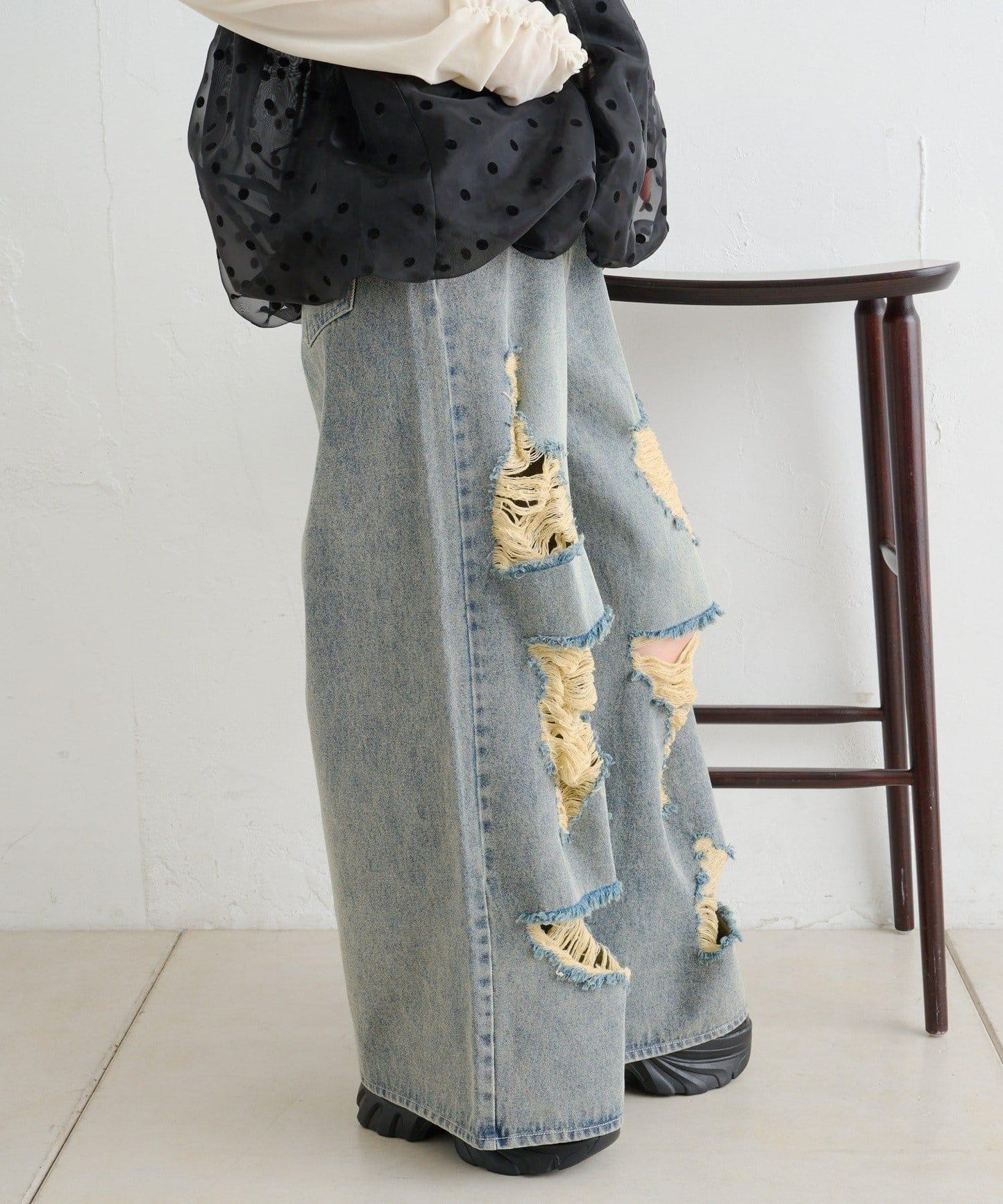 【w closet】破洞做舊牛仔褲