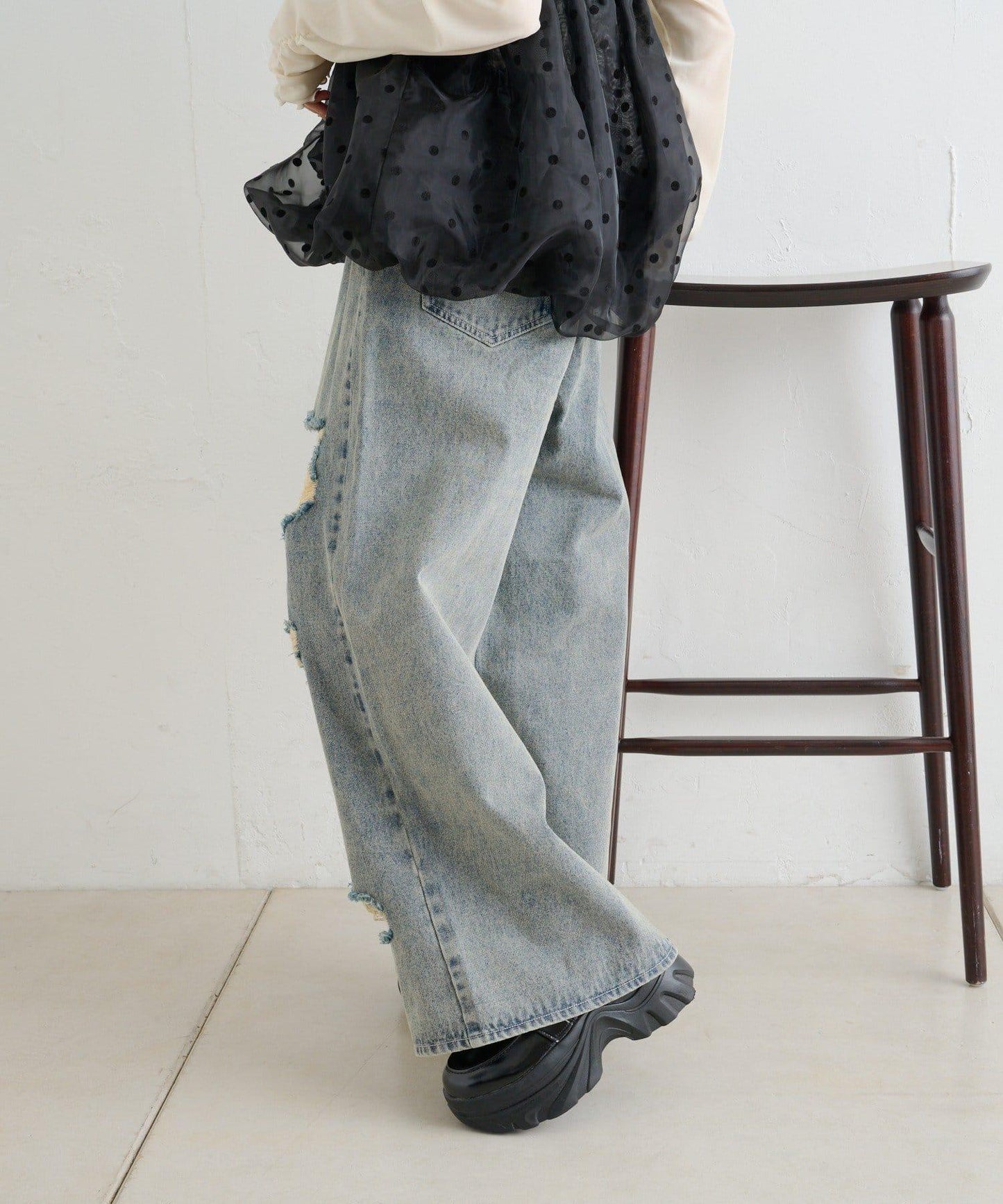 【w closet】破洞做舊牛仔褲