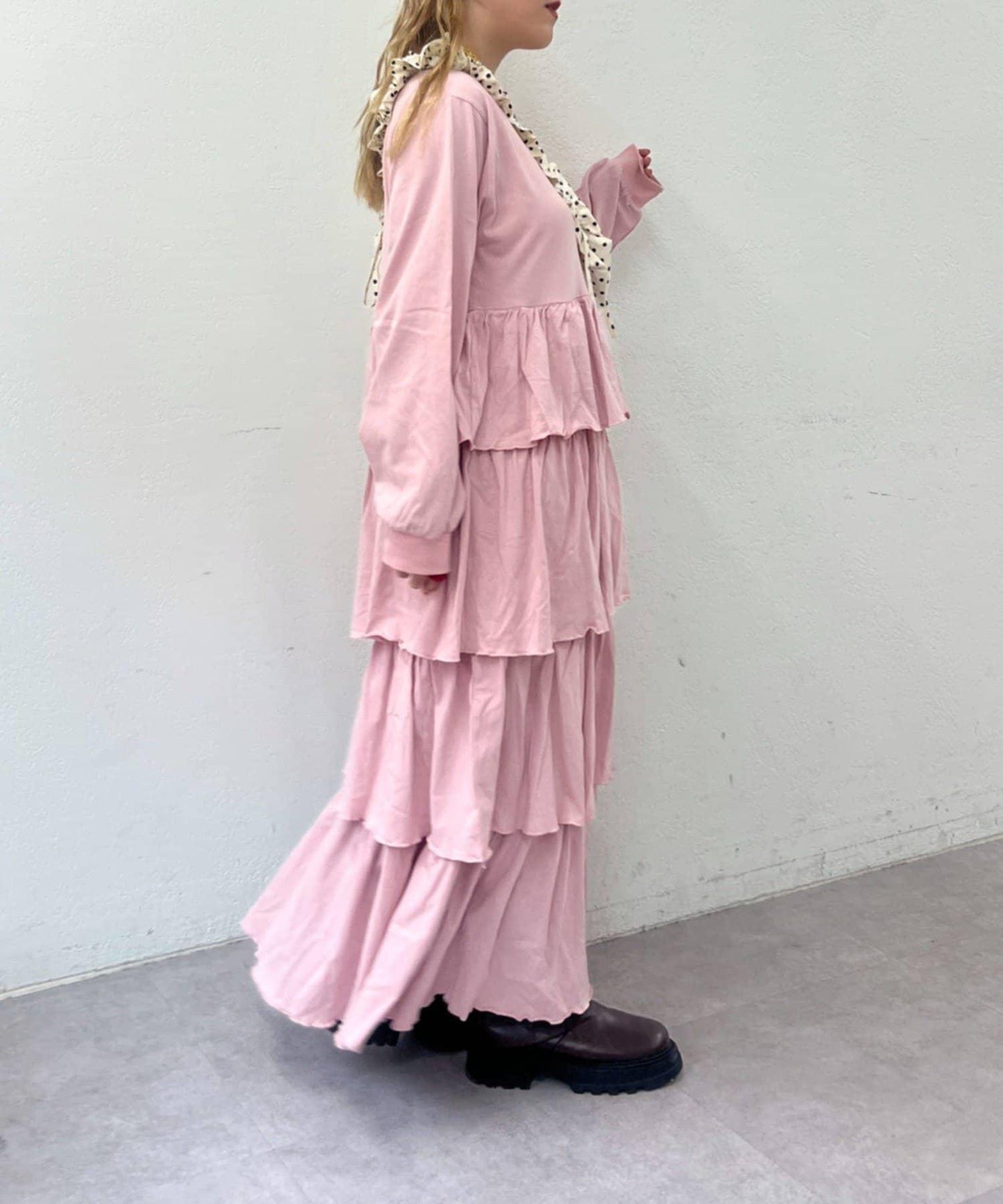 【w closet】層疊剪裁連衣裙