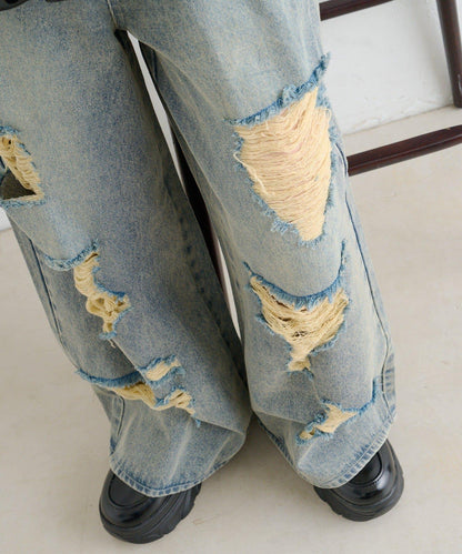 【w closet】破洞做舊牛仔褲