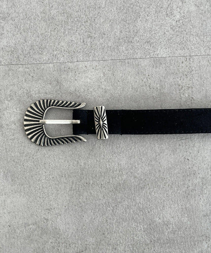 拼色仿麂皮腰帶