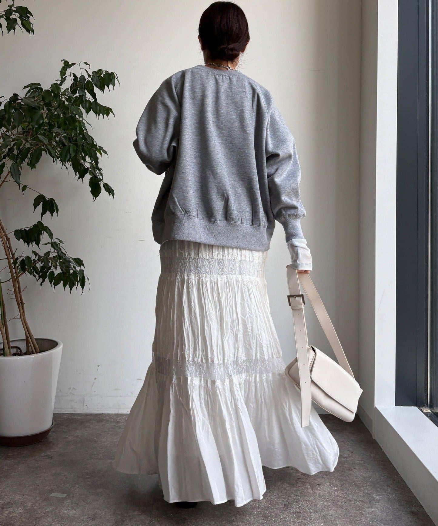 標誌印花寬鬆插肩袖套頭衫