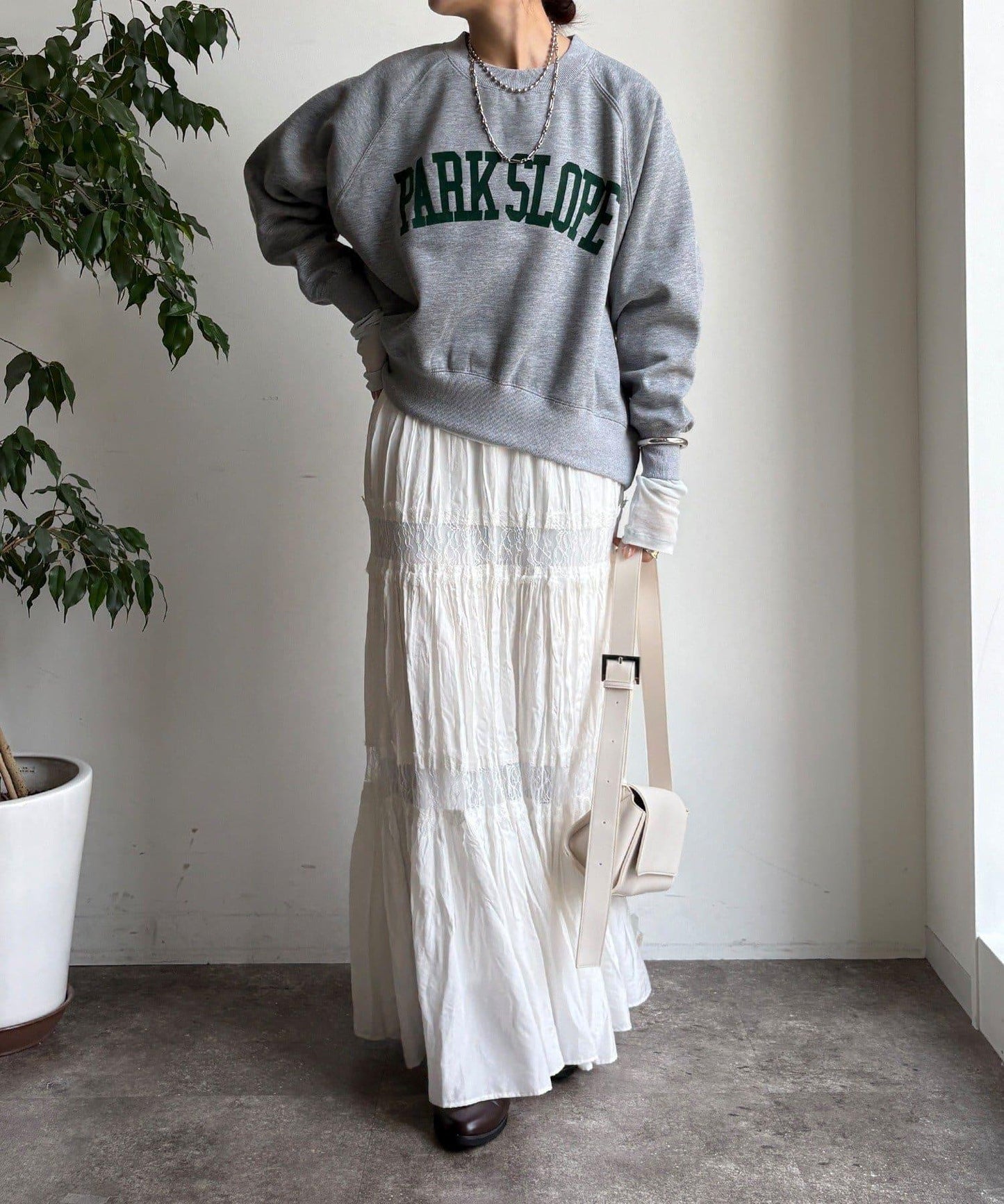 標誌印花寬鬆插肩袖套頭衫