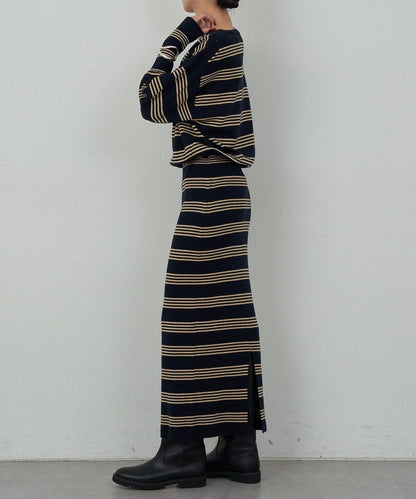 【可手洗】【HERITANOVUM】條紋針織連衣裙