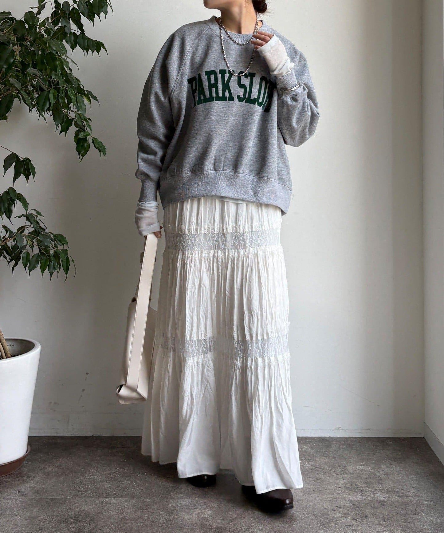 標誌印花寬鬆插肩袖套頭衫