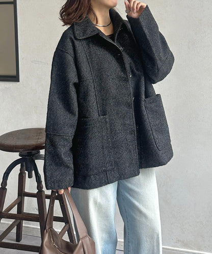 雜色人字紋滾邊連體衣