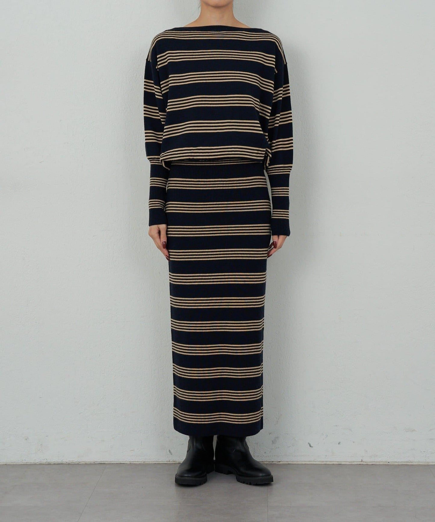 【可手洗】【HERITANOVUM】條紋針織連衣裙