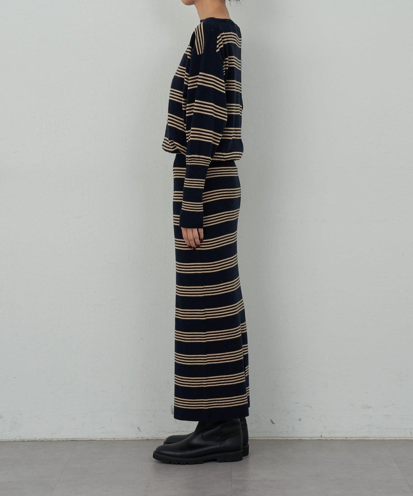 【可手洗】【HERITANOVUM】條紋針織連衣裙