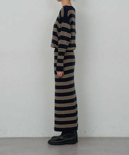 【可手洗】【HERITANOVUM】條紋針織連衣裙