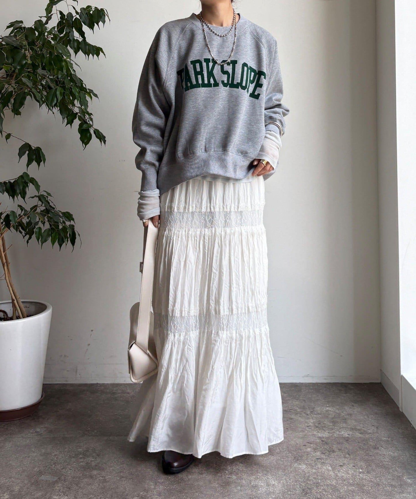 標誌印花寬鬆插肩袖套頭衫