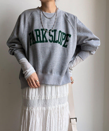 標誌印花寬鬆插肩袖套頭衫